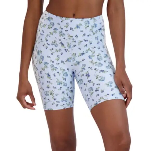 SAGE Collective White Blue Floral Compression bike shorts - Picture 1 of 5
